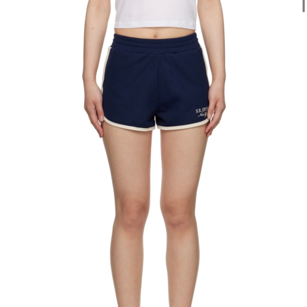 Sporty and Rich Navy Track Shorts - XS (NWOT)